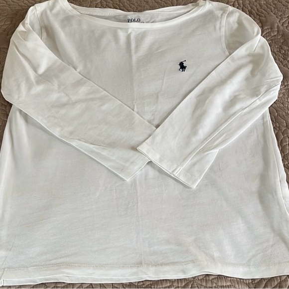 Ralph Lauren White Long Sleeve Polo Tee - Picture 4 of 6